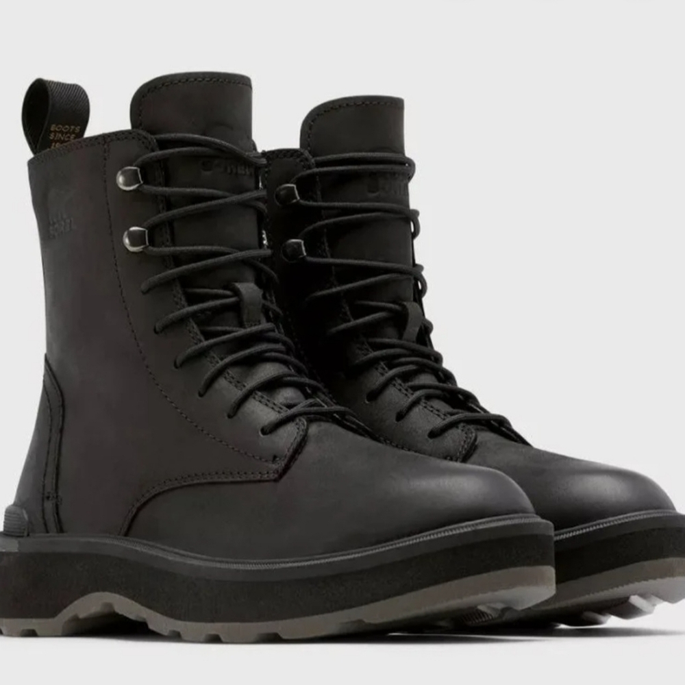 Sorel Boots Women's Hi-Line Lace Black Waterproof Boot 7 New!!